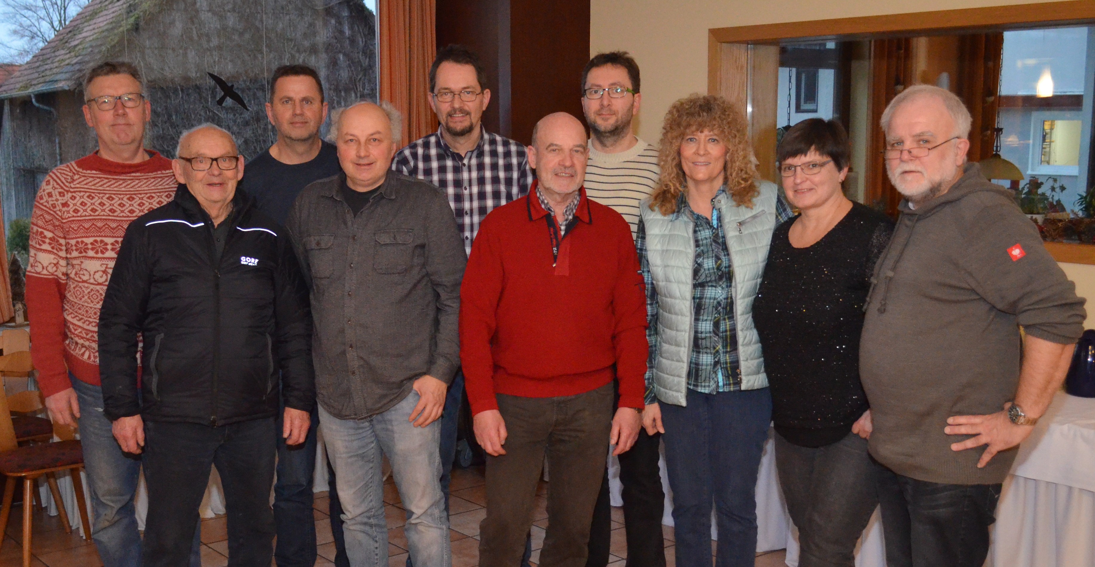 vlnr: Jürgen Bamberger, Horst Hahner, Detlef Angelstein, Peter Hahner, Rolf Sandmann, Karl-Hein Picard, Stefan Jambresic, Elke Dubberstein, Ursula Meyer, Michael Schulz